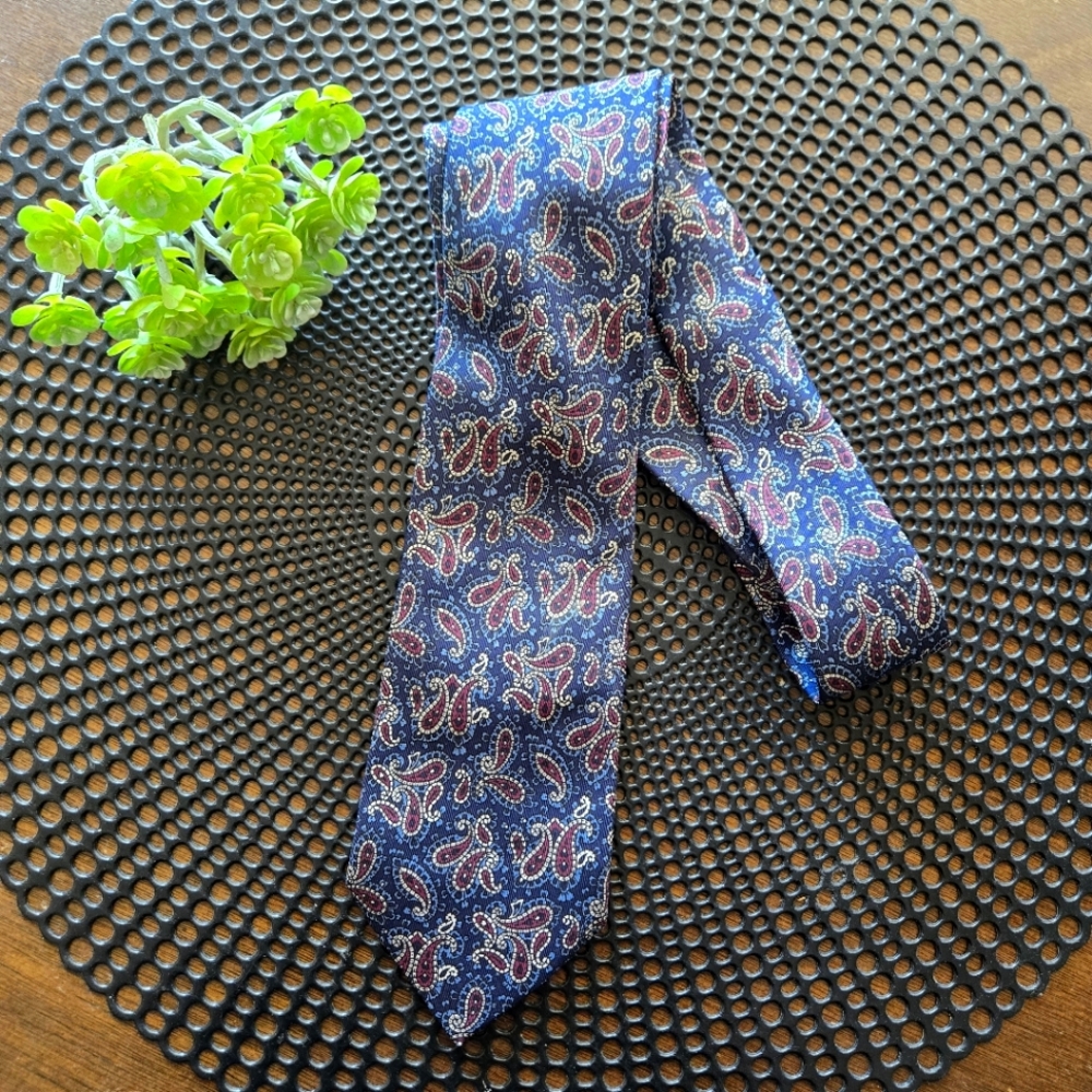 5 for $25 Paisley 100% Silk Patterned Blue Tie Formal